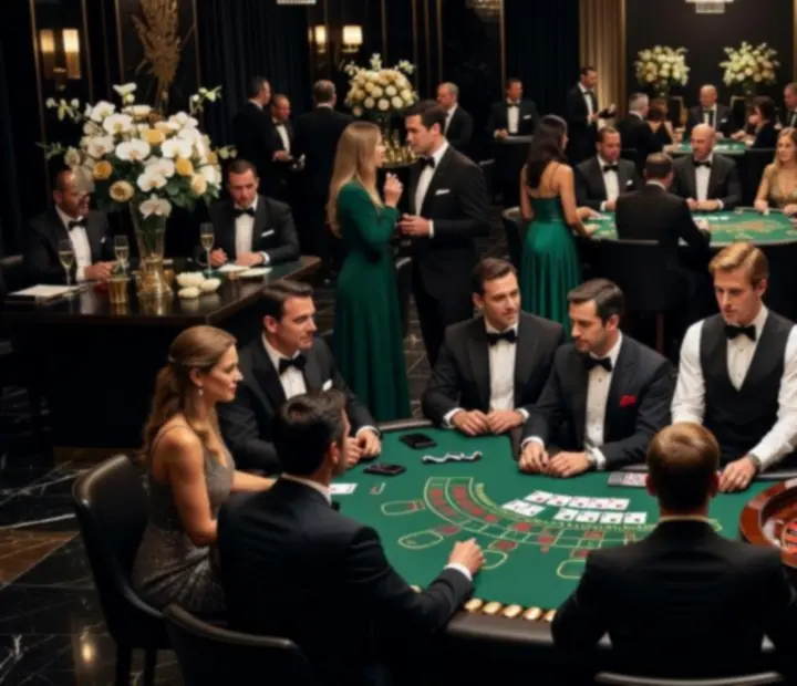 Luksusowa kasynowa strefa rozrywki na eleganckim evencie