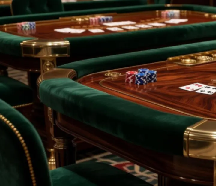 Stoły do pokera, ruletki i blackjacka premium na elegancznym evencie